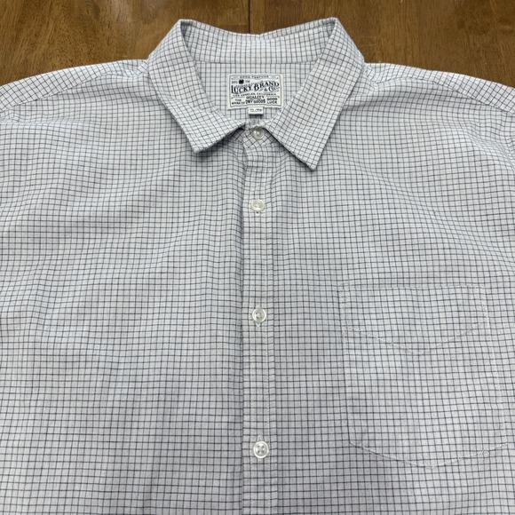 Lucky Brand shirt men's XL preppy plaid classic‎ beachy coastal nautical work - Picture 2 of 13